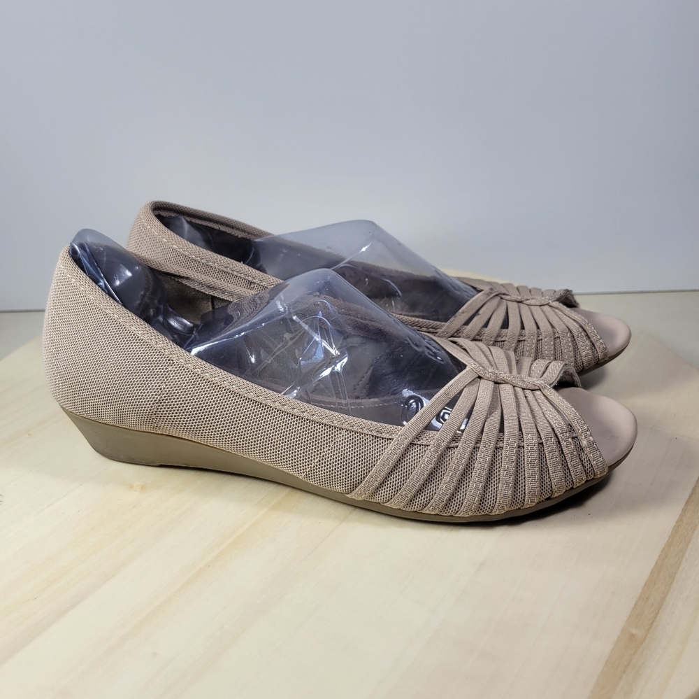 IMPO Stretch Raelin Wedge Stretch Open Toe Heel Women's Size 7.5 M